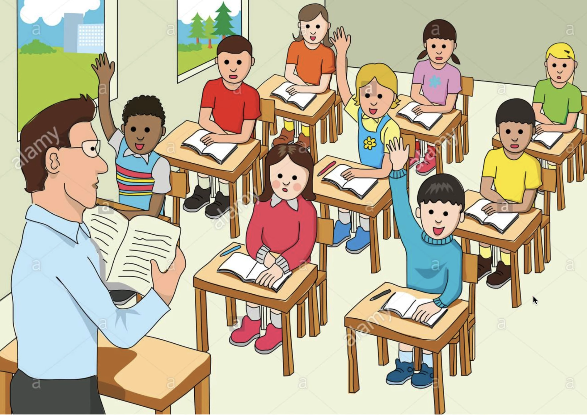 At school — in the classroom